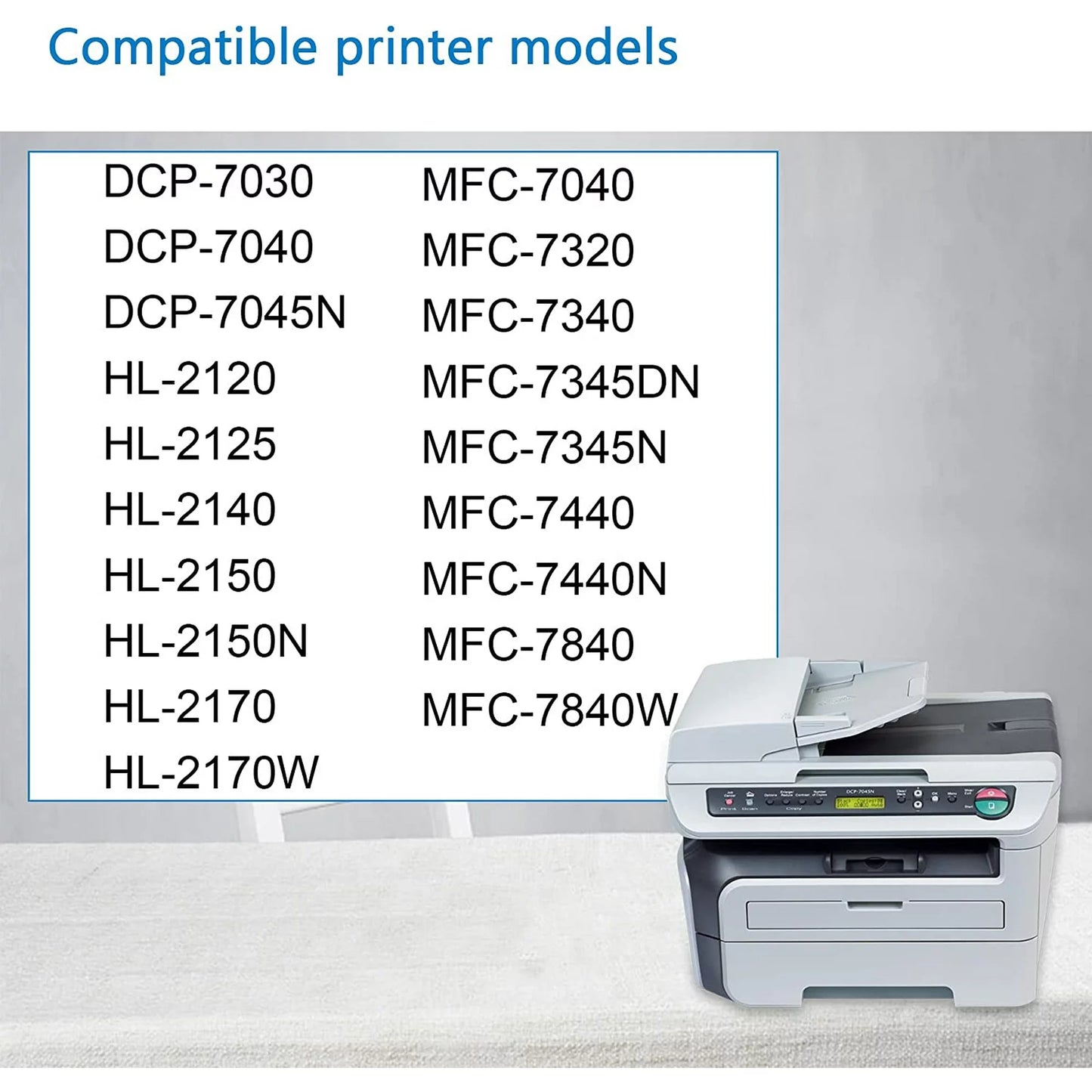 TN360 Black TN-360 Toner Cartridge Replacement for Brother DCP-7030 HL-2120 MFC-7040 Printers