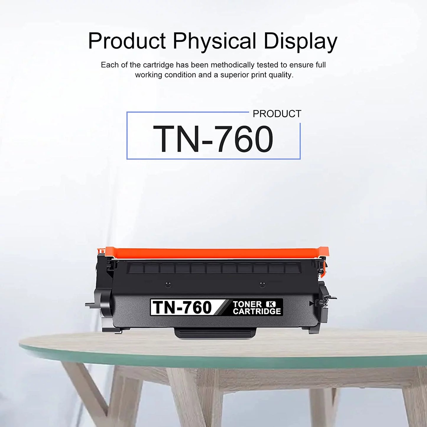 TN-760 TN760 High Yield Toner Cartridge 2 Pack Black Replacement for Brother HL-L2390DW HL-L2395DW MFC-L2710DW HL-L2350DW Printer Cartridge